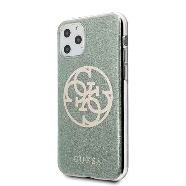 Guess GUHCN58PCUGLKA iPhone 11 Pro khaki-kovakotelo 4G Circle Glitter