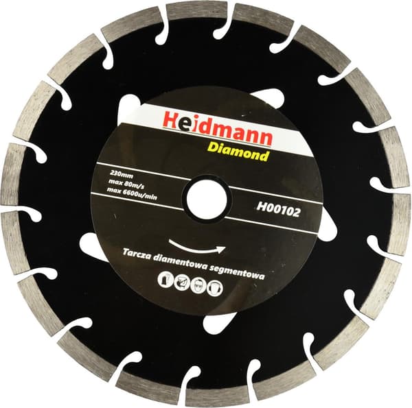 Diamantskive segm.230x22.2x10mm Heidmann/sort/ (25)