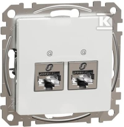 Computerstik dobbelt RJ45 kat. 5e STP, hvid, Sedna Design and Elements SDD111452S