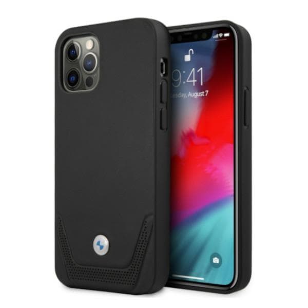 BMW Perforeret Lædercover til iPhone 12 Pro Max – Sort