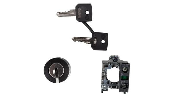 Afbryder 2 nøgle 22mm sort 1Z med selvretur XB4BG61