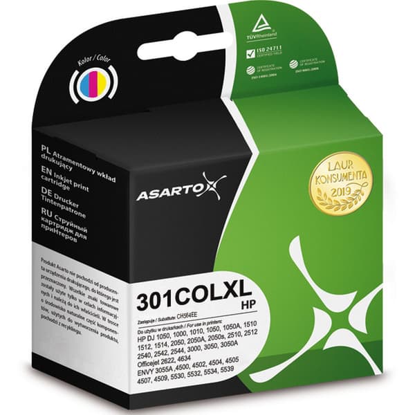 Asarto blækpatron til HP 301XL | CH564EE | 332 sider | farve