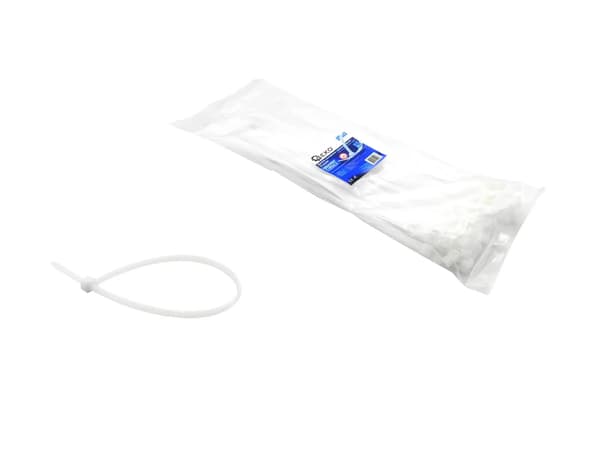 Nylon nippusiteet valkoiset 300x7.6mm UV 100kpl (60)