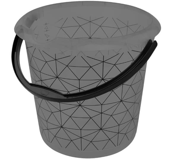 Ämpäri Keeeper Polygon, 10 l, läpinäkyvä/musta