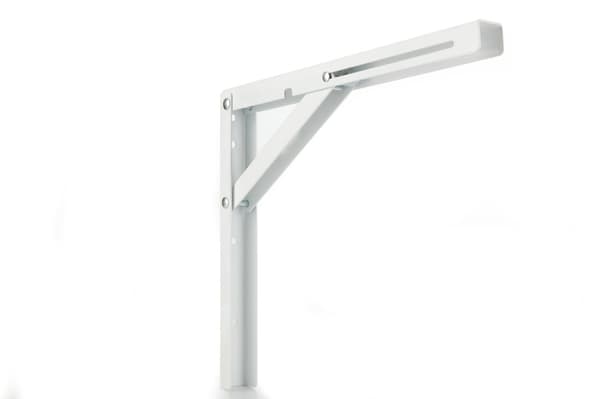 VIKBAR STÅLKONSOL MED LÅS VIT 200X160X1.5