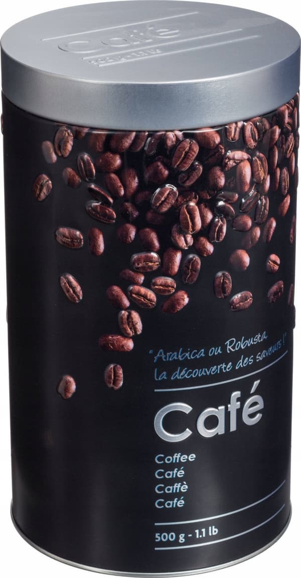 5five Kaffedåse, 500 g, metal, sort