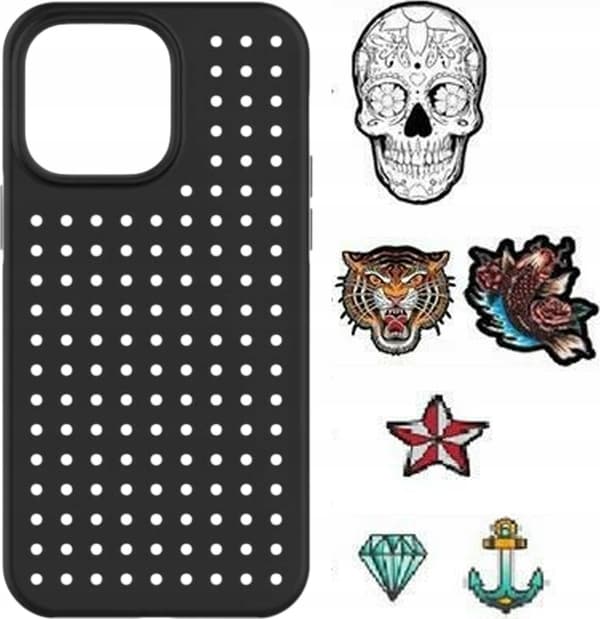 Pinit Cover Dynamic + Tattoo Pin iPhone 14 6.1\" sort/sort design 3