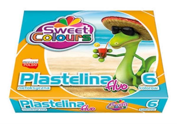 Plastilin 6farvet fluorescerende KOMA-PLAST