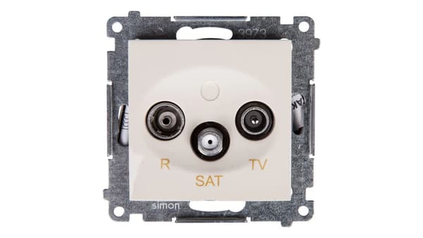 Kontakt-Simon Antennuttag SIMON54 RTV/SAT 1dB ändkräm - DASK.01/41
