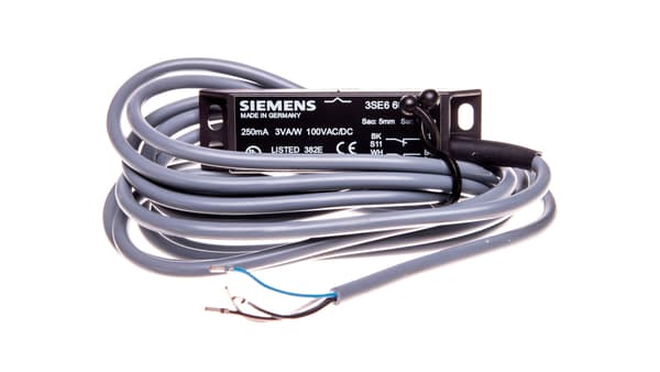 Sikkerhedsmagnetkontakt rektangulær 25x88mm 2R kabel 3m /uden aktuator 3SE6704-2BA/ 3SE6604-2BA