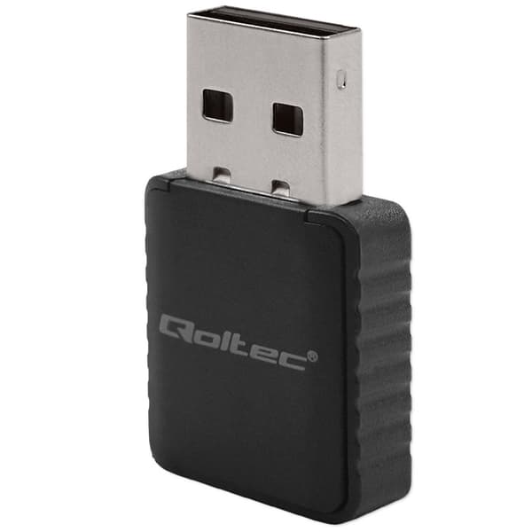 Qoltec langaton ultranopea DUAL mini WiFi-sovitin 2 x 2dBi | AC-standardi | USB 3.0 | 1300Mbps