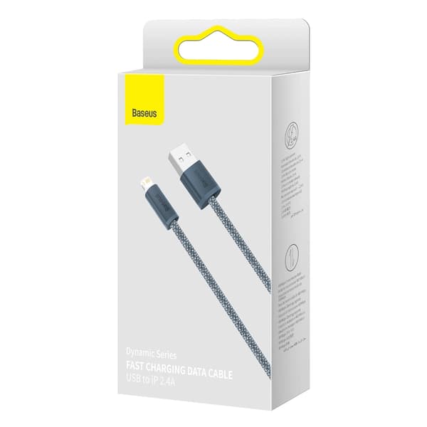 Baseus Dynamic Series USB till Lightning-kabel, 2.4A, 2m (grå)