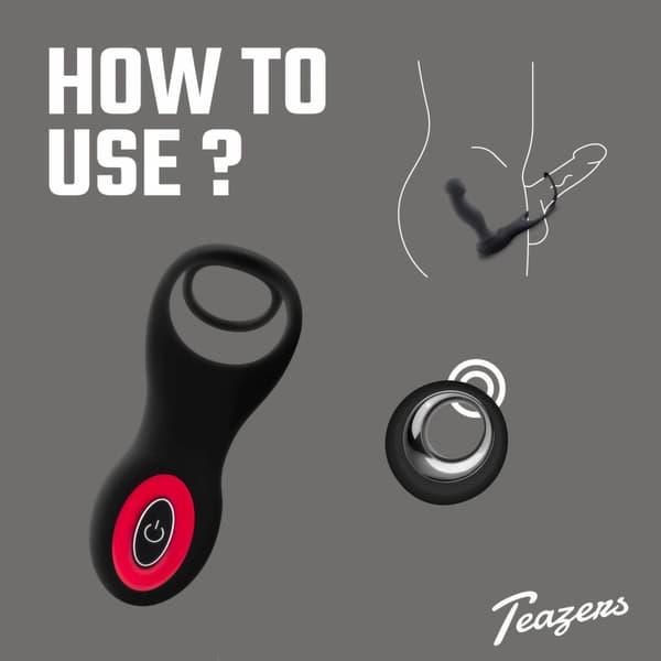 Teazers Prostatavibrerande Intimt System med Dubbla Ringar & Fjärrkontroll
