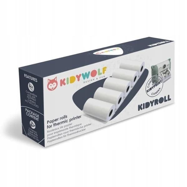 Kidywolf-paperirullat lämpötulostimelle, 5 kpl