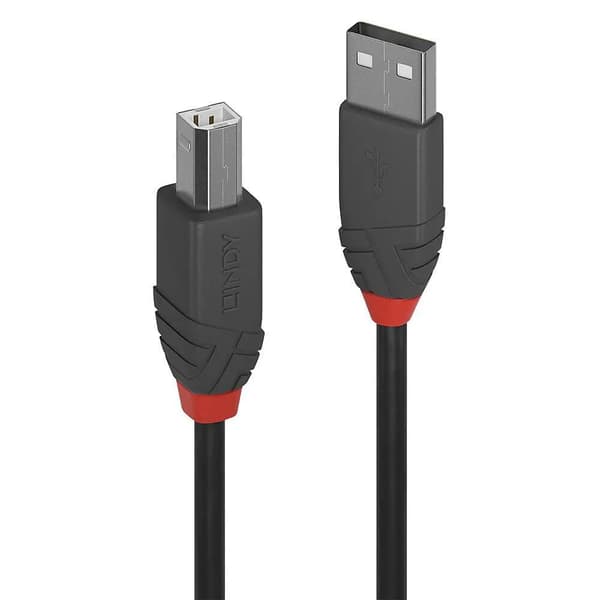 Lindy 2M USB 2.0 A-B -kaapeli, Anthra Line