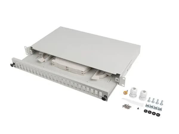 LYSTILSTANDS SWITCH LANBERG 24XSC DUPLEX/24XLC QUAD RACK 19\" 1U GRÅ + TILBEHØR