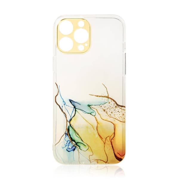 Marmoretui til iPhone 12 Pro Max Gel Cover Orange Marmor