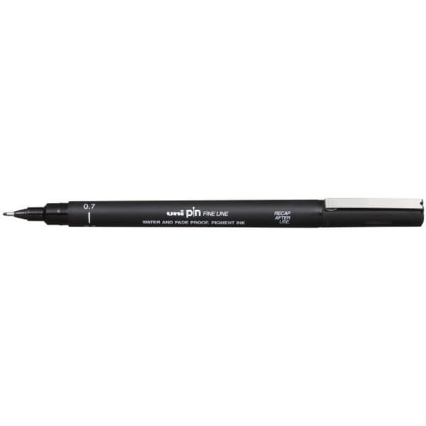 Uni Mitsubishi Pencil Fineliner 0,7 mm, sort (UNPIN07200/DCA)