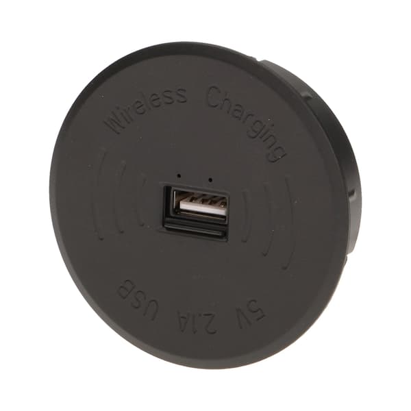 Trådløs induktionsoplader med ekstra USB-port, sort