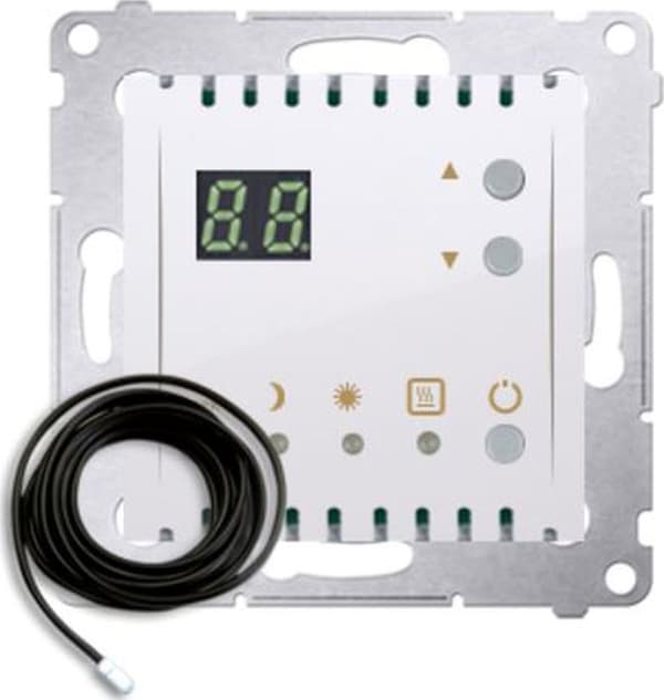 Simon 54 Temperaturregulator med display med extern sensor 16 (2) A 230V vit DTRNSZ.01/11