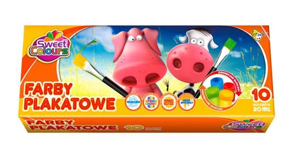 Plakatmaling 10 farver 20ml Sweet Colours OTOCKI