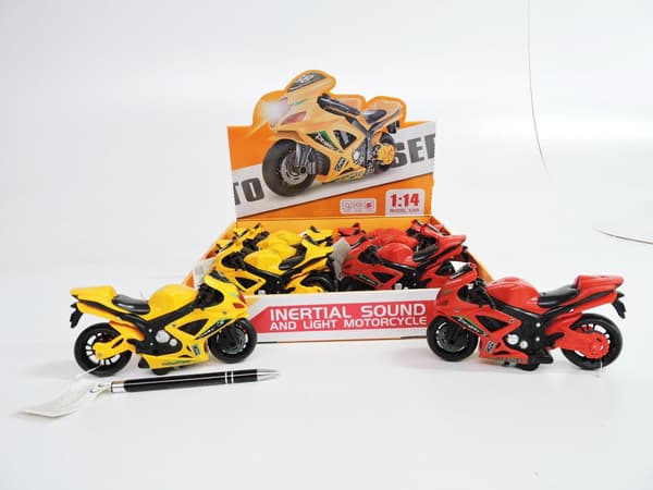 Motorcykel 16cm lys lyd ST22-1 p12 mix 2 farver pris for 1 stk