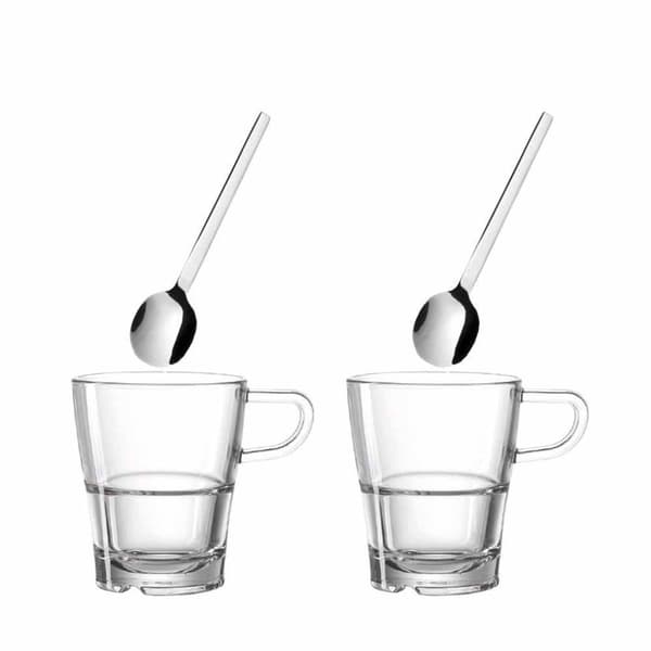 Set med 2 glas med te-/kaffeblad Senso - Leonardo