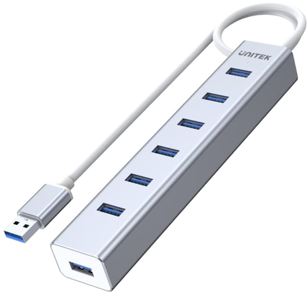 Unitek Y-3090 7x USB 3.0 -keskitin virtalähteellä