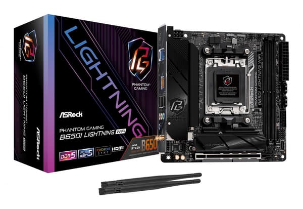 ASRock Bundkort Phantom Gaming B650I Lightning WiFi - Mini ITX - Socket AM5 - AMD B650