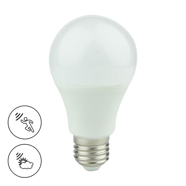9W A60 E27 3000K Twilight Motion LED-lamppu