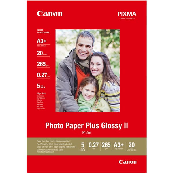 Canon PP-201 A 3+ 20 arkin 265 g valokuvapaperi Plus Glossy II