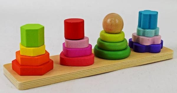 Trälåda 4 kolumner pyramidsorterare BX-342
