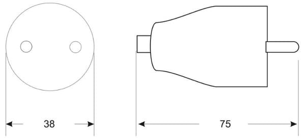 KOS Rak stickpropp med/u 16A 250V vit (400460)