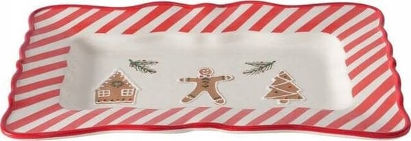Boltze Keramikfad i julefarver, 39 x 25 cm