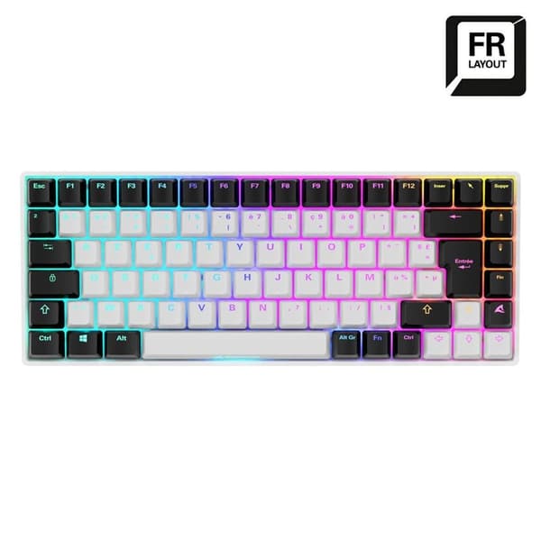 SKILLER SGK50 S3 (vit, FR-layout, Gateron Yellow)