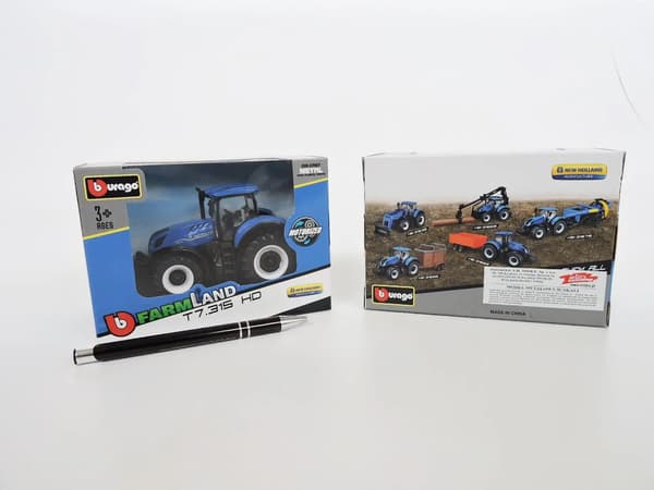 *BBURAGO metall., TRAKTOR New Holland, 10 cm BLÅ