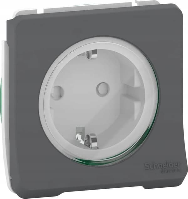 Schneider Electric Mureva Style Schuko-stikdåsemekanisme med skrueterminaler, antracit, IP55 MUR36135