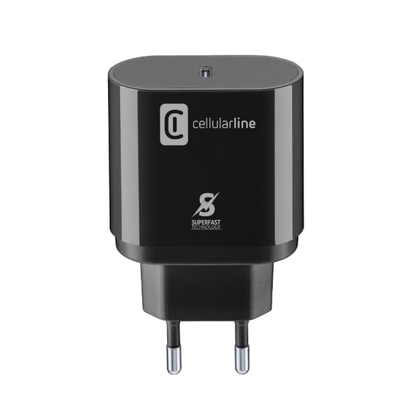 Cellularline - Netoplader USB-C Super Fast Charger 25W (Designet til Samsung) (sort)