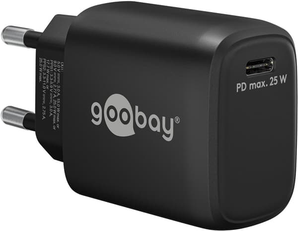 USB-C™ PD Hurtigoplader (25W), Sort, 65367