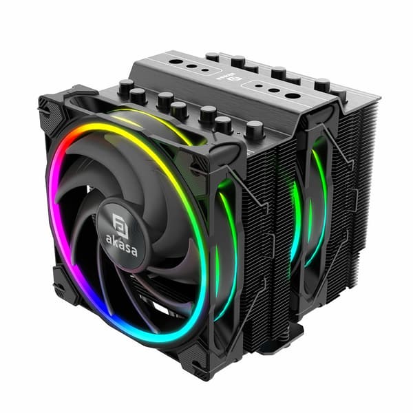 Akasa Soho H7 Dual Tower CPU-køler, ARGB - 120 mm, sort