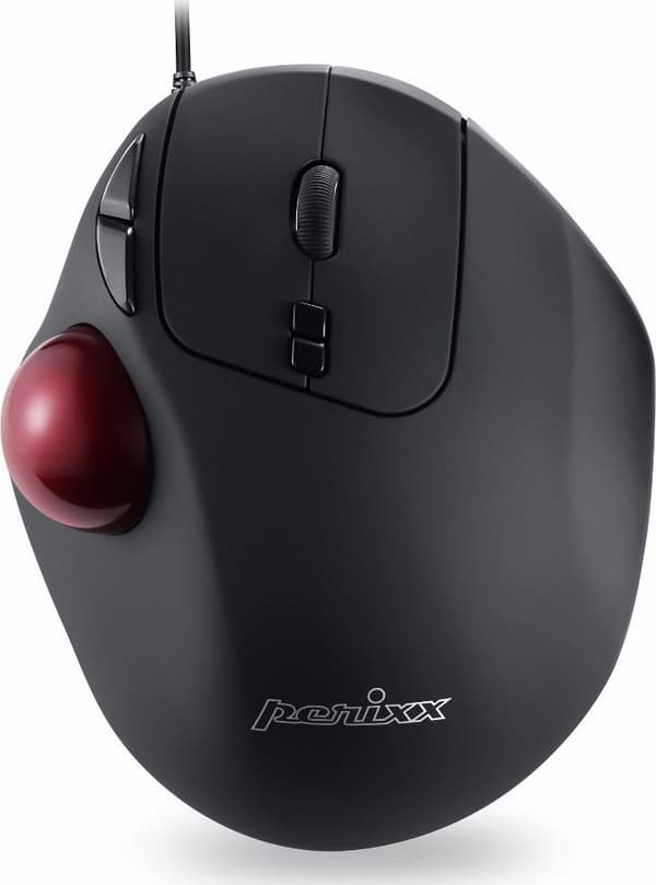 Kablet mus Perixx PERIMICE 517 laser trackball 34mm sort