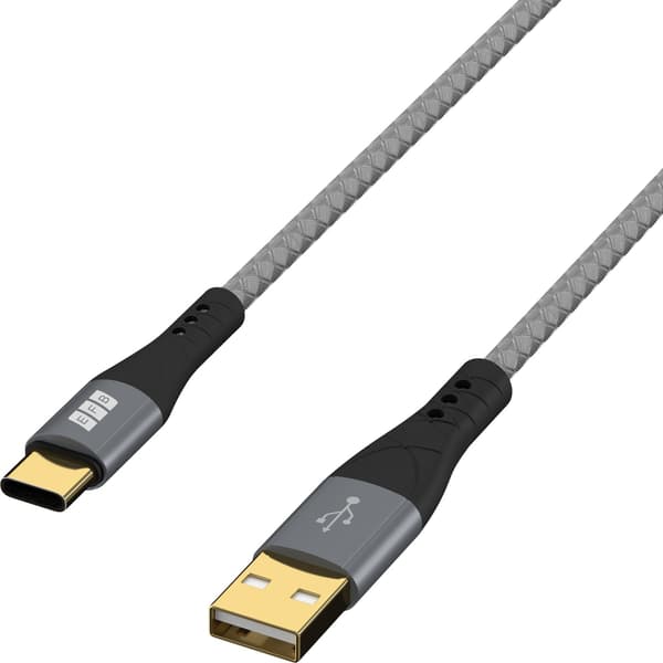 EFB USB-A til USB-C kabel 60W QC 3A 2m grå