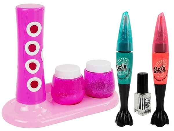 Neglemalesæt Glitterdispenser Farvede Klistermærker