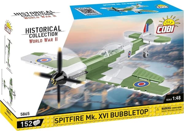 COBI 5865 Historisk Samling WWII Spitfire Mk. XVI Bubbletop - Britisk Mysliwski fly 152 klodser