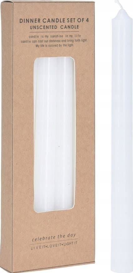 Home Styling Collection Koniske Lys, 4 Stykker, Hvid
