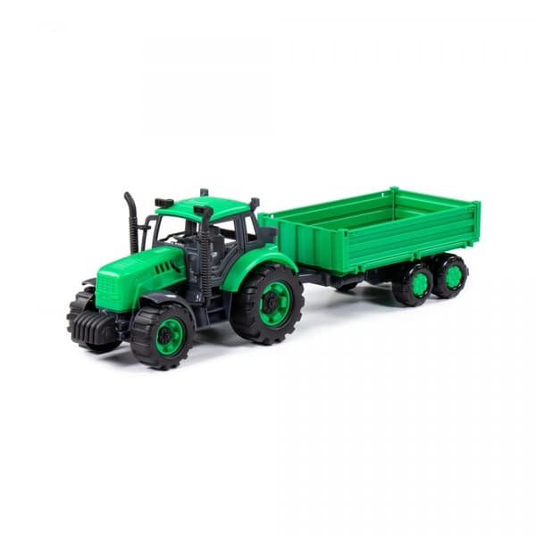 Polesie Polesie 91260 \"Progres\" inerti traktor med grøn sidetrailer i æske