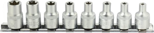 8-osainen Torx-hylsysarja E4-14mm 3/8\" CRV (5/20)
