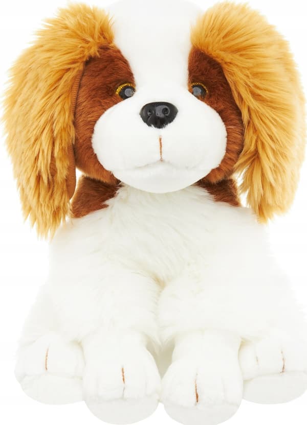*PLUSH hund, 27 cm, siddende hvid/marengs