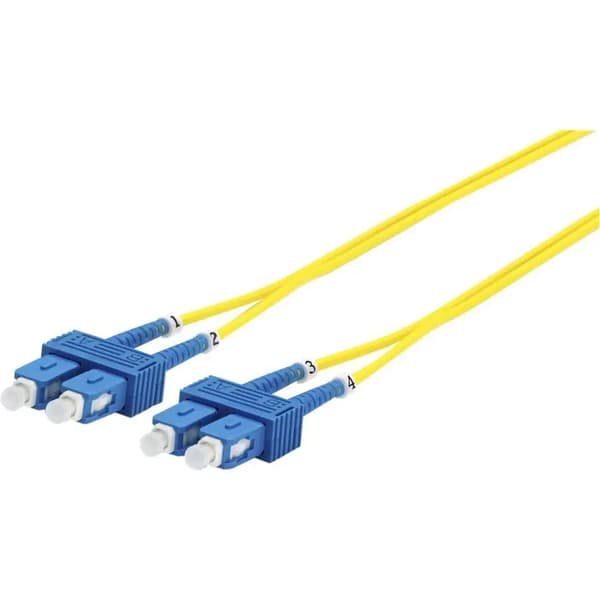 MicroConnect SC/UPC-SC/UPC 3m OS2 Fiber Patchkabel SM Duplex LSZH OD: 2mm, 0.3db Gul