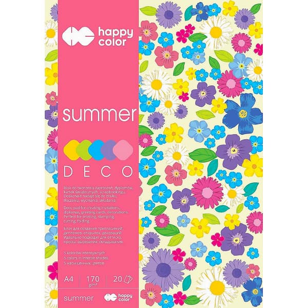 Block A4/20K Deco Sommar 170g HAPPY COLOR